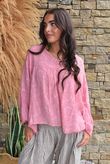 Kiti Paisley Damask Artist Smock Indian Pink